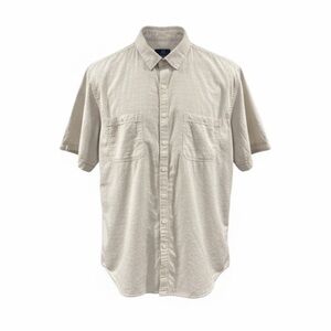 George Men’s Short Sleeve Button-Down Shirt – Classic Fit, 2XL (50–52), Beige